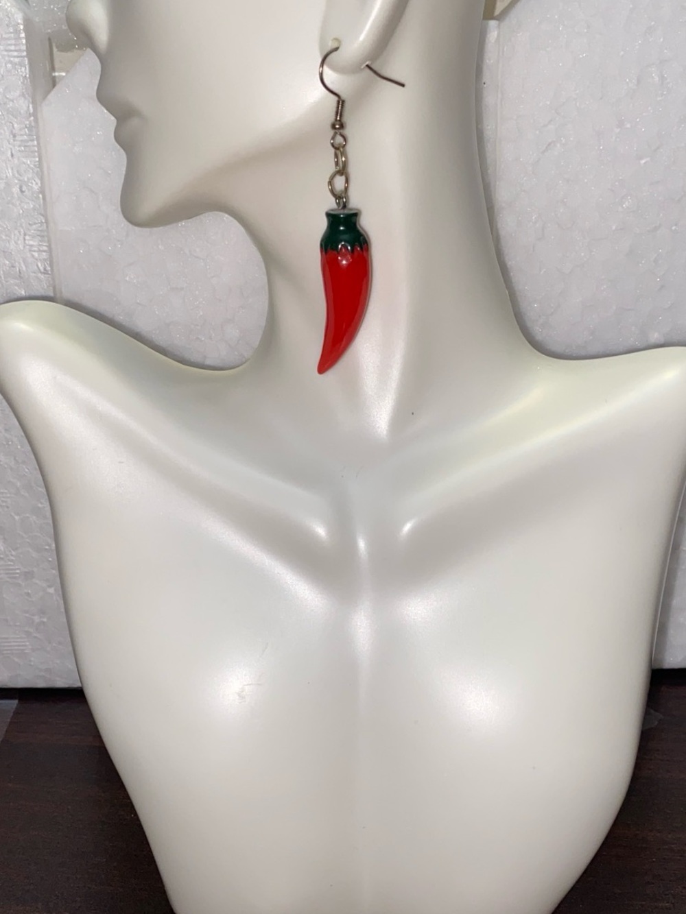 Chili Pepper dangling Earrings women's fun red chili peper